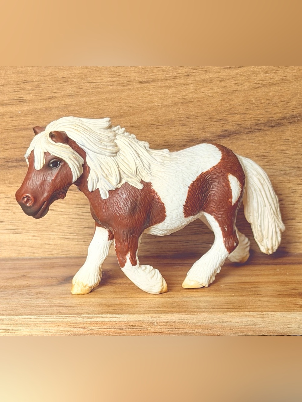 Schleich Retired Shetland Pony Mare Model 13297 Pinto Horse Toy